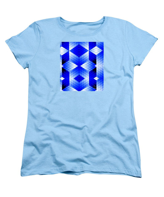 Women's T-Shirt (Standard Cut) - Geometric In Blue