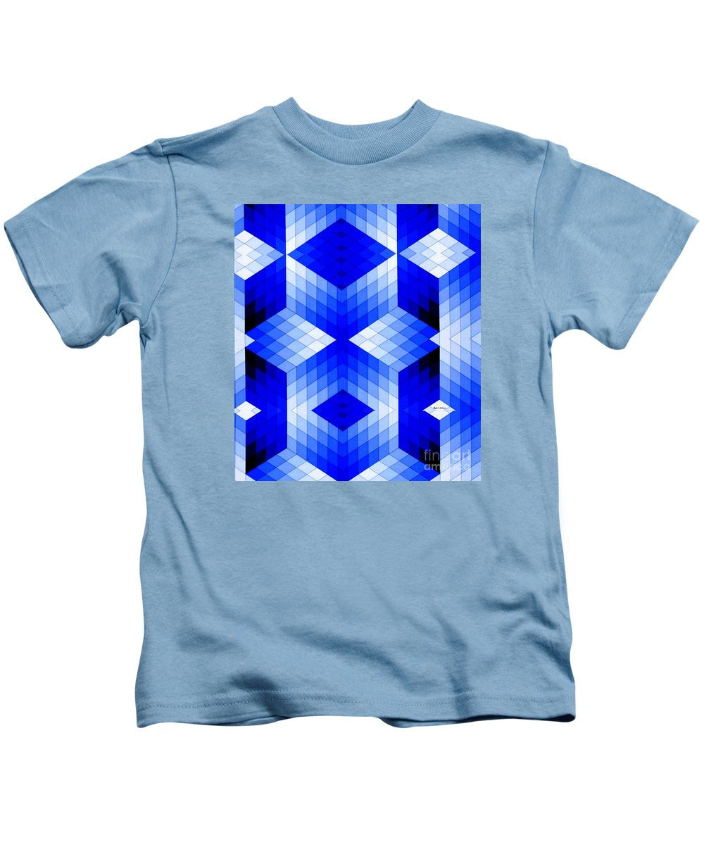 Kids T-Shirt - Geometric In Blue