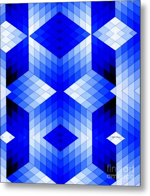 Metal Print - Geometric In Blue