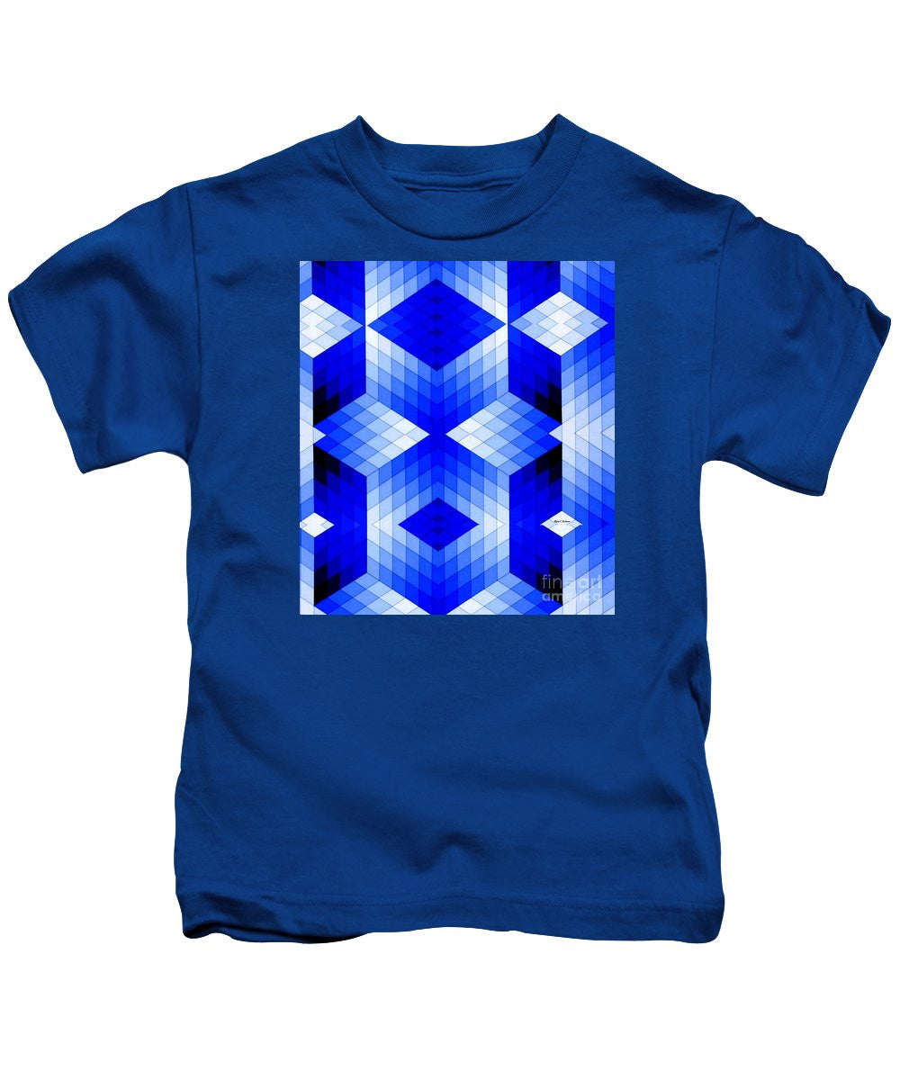 Kids T-Shirt - Geometric In Blue