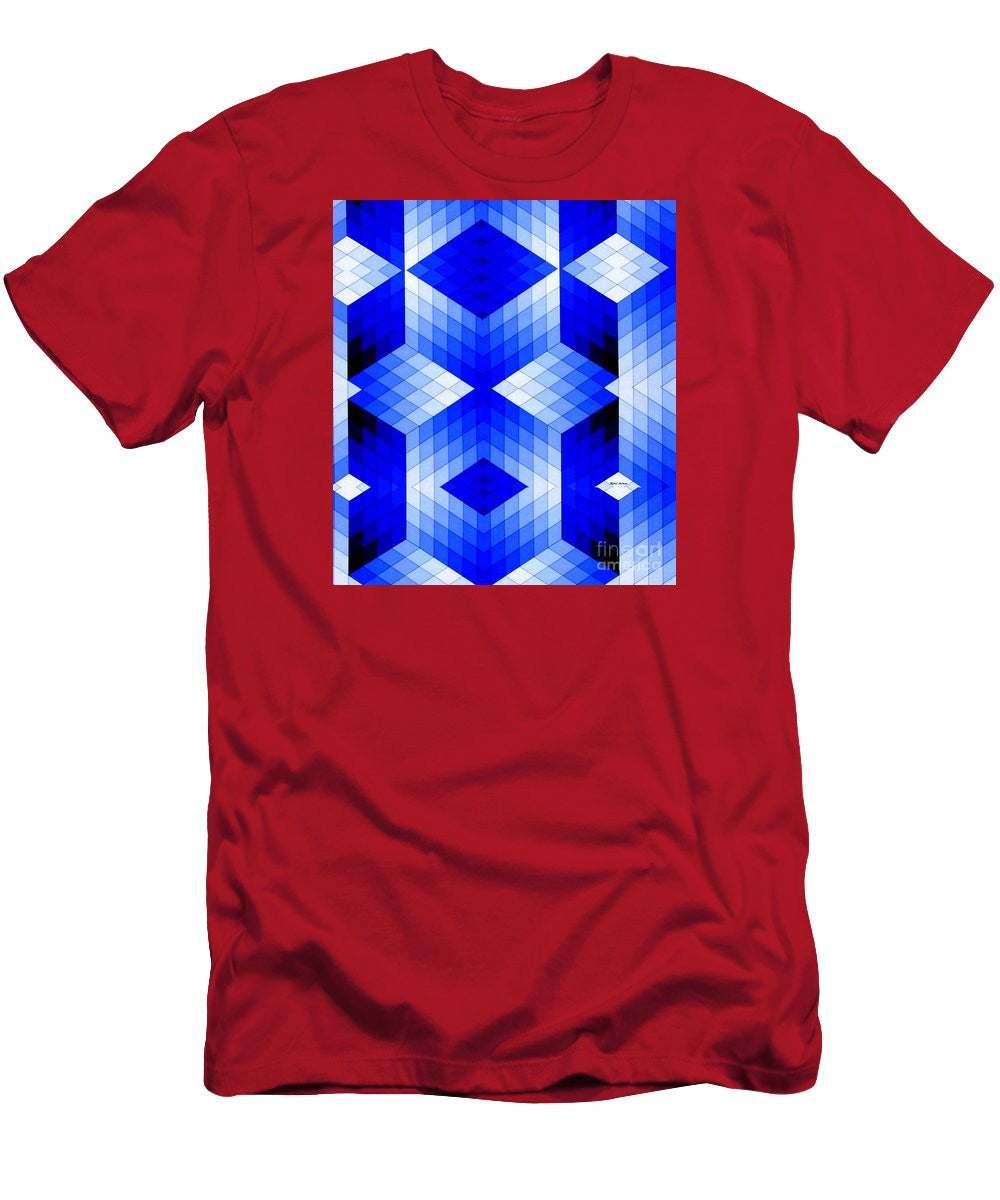 Men's T-Shirt (Slim Fit) - Geometric In Blue