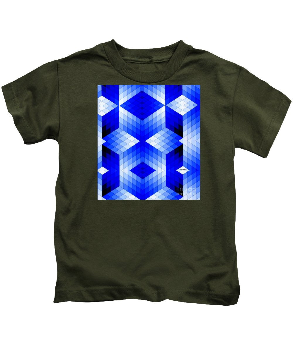 Kids T-Shirt - Geometric In Blue