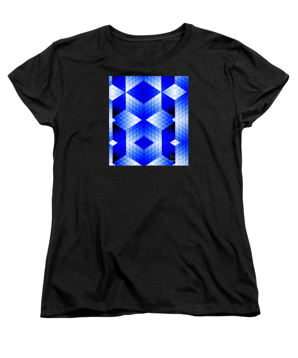 Women's T-Shirt (Standard Cut) - Geometric In Blue