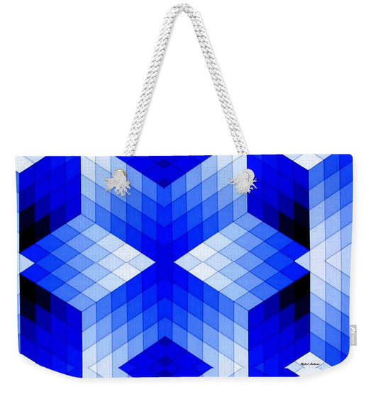 Weekender Tote Bag - Geometric In Blue