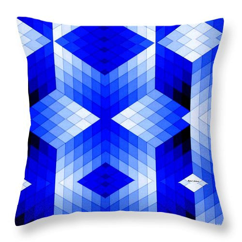 Throw Pillow - Geometric In Blue