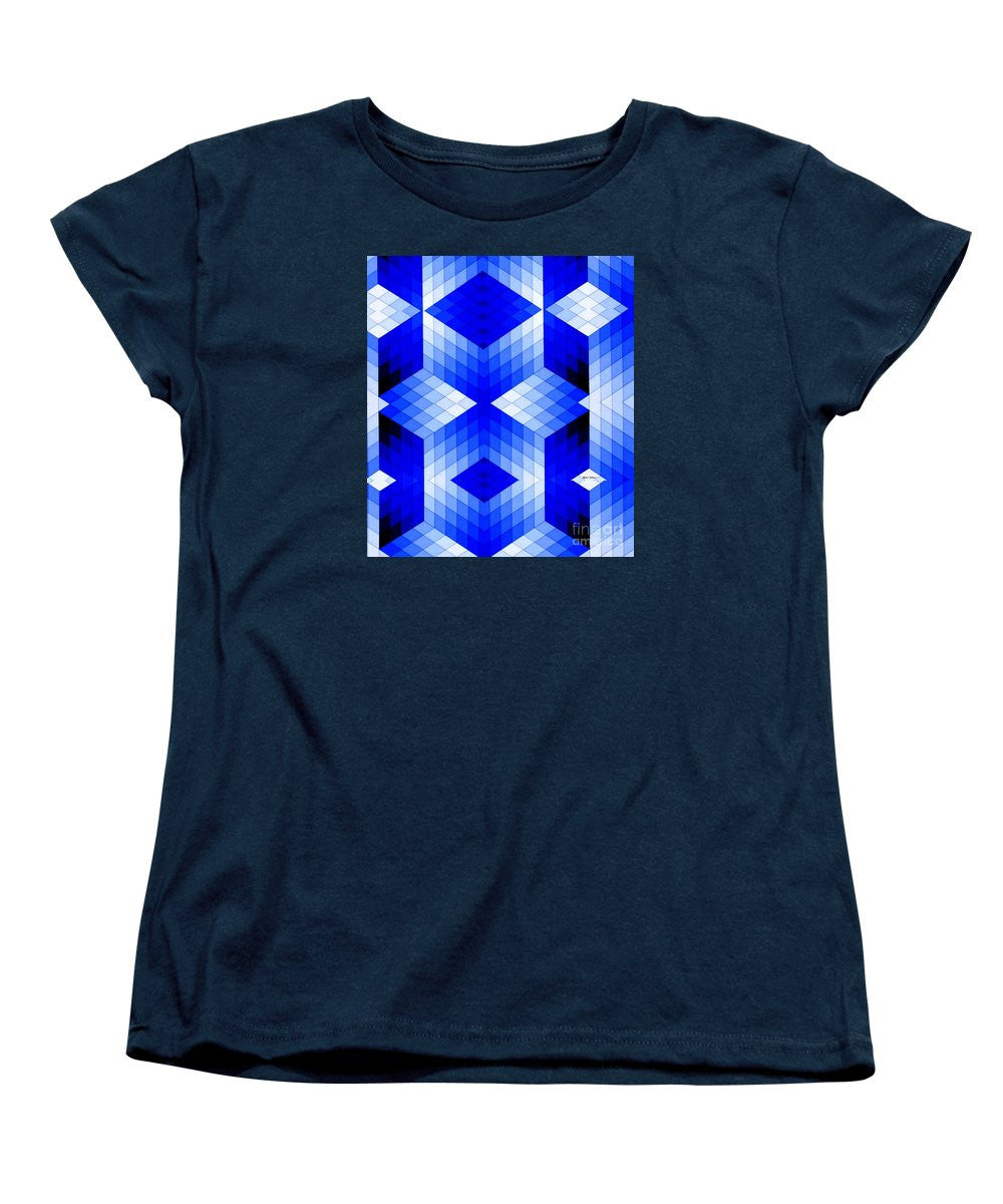 Women's T-Shirt (Standard Cut) - Geometric In Blue