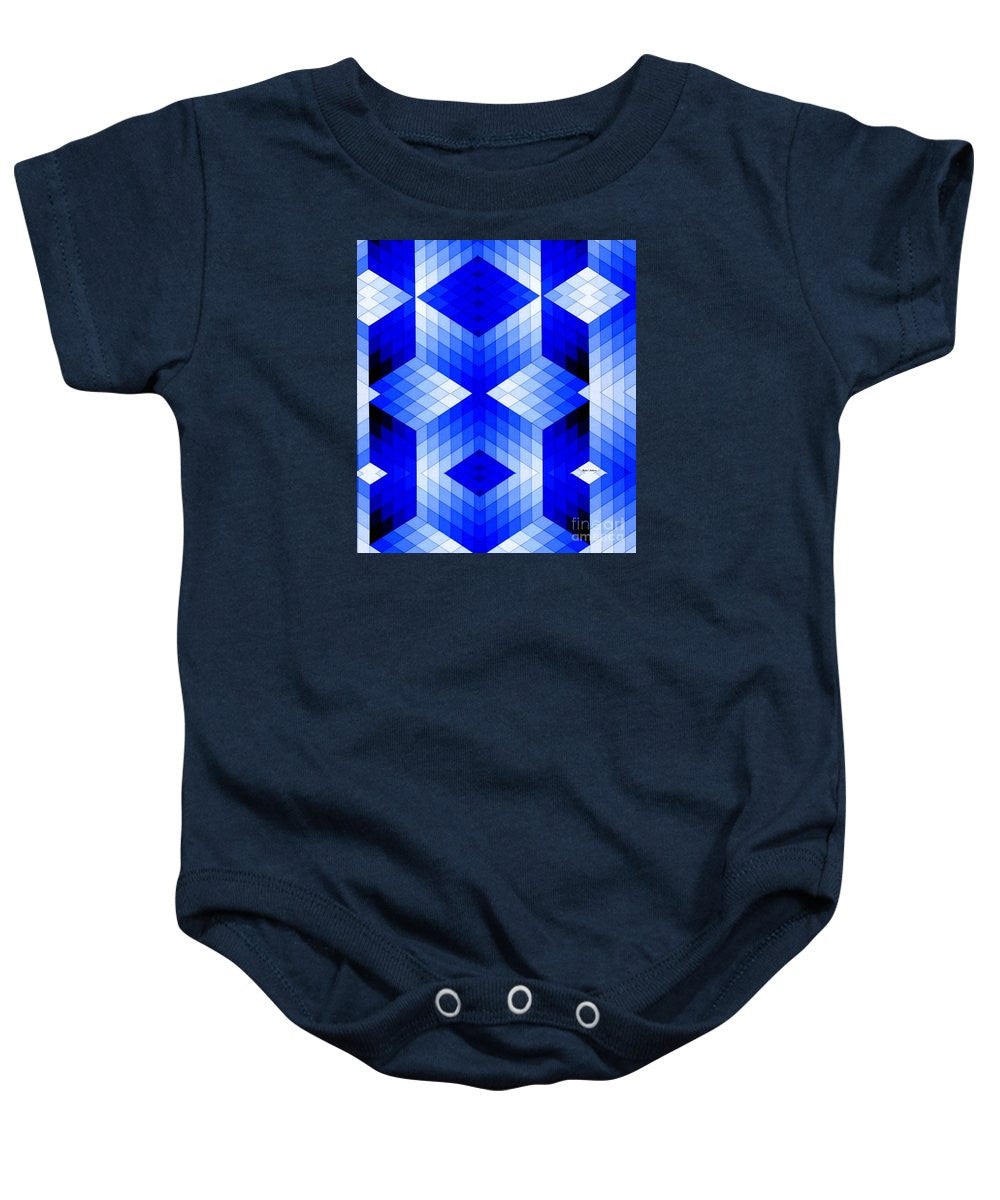 Grenouillère pour bébé - Motif géométrique en bleu