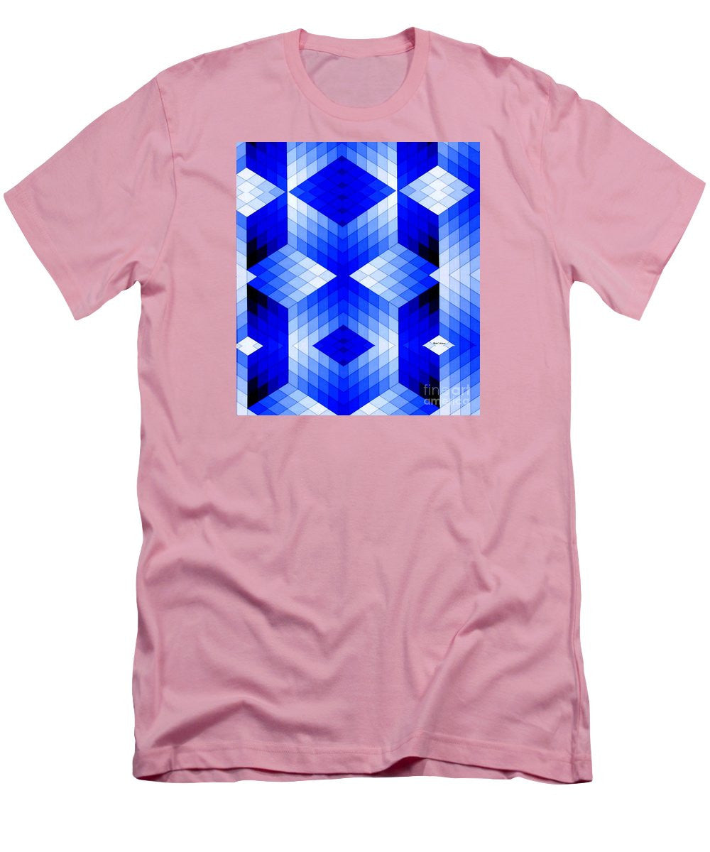 Men's T-Shirt (Slim Fit) - Geometric In Blue