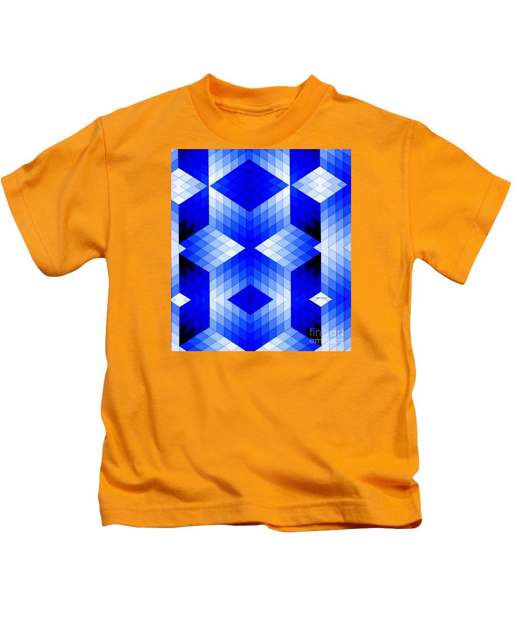 Kids T-Shirt - Geometric In Blue