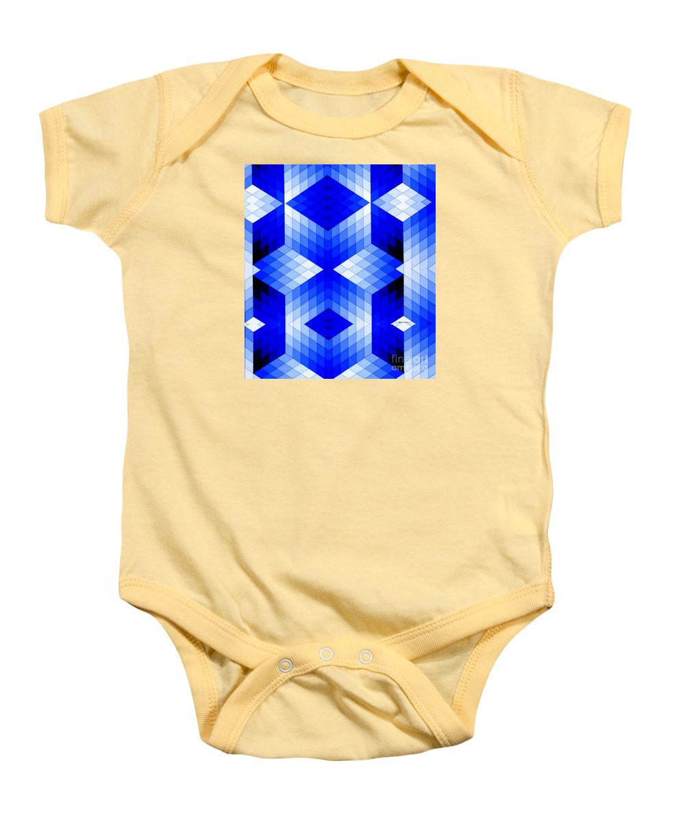 Grenouillère pour bébé - Motif géométrique en bleu