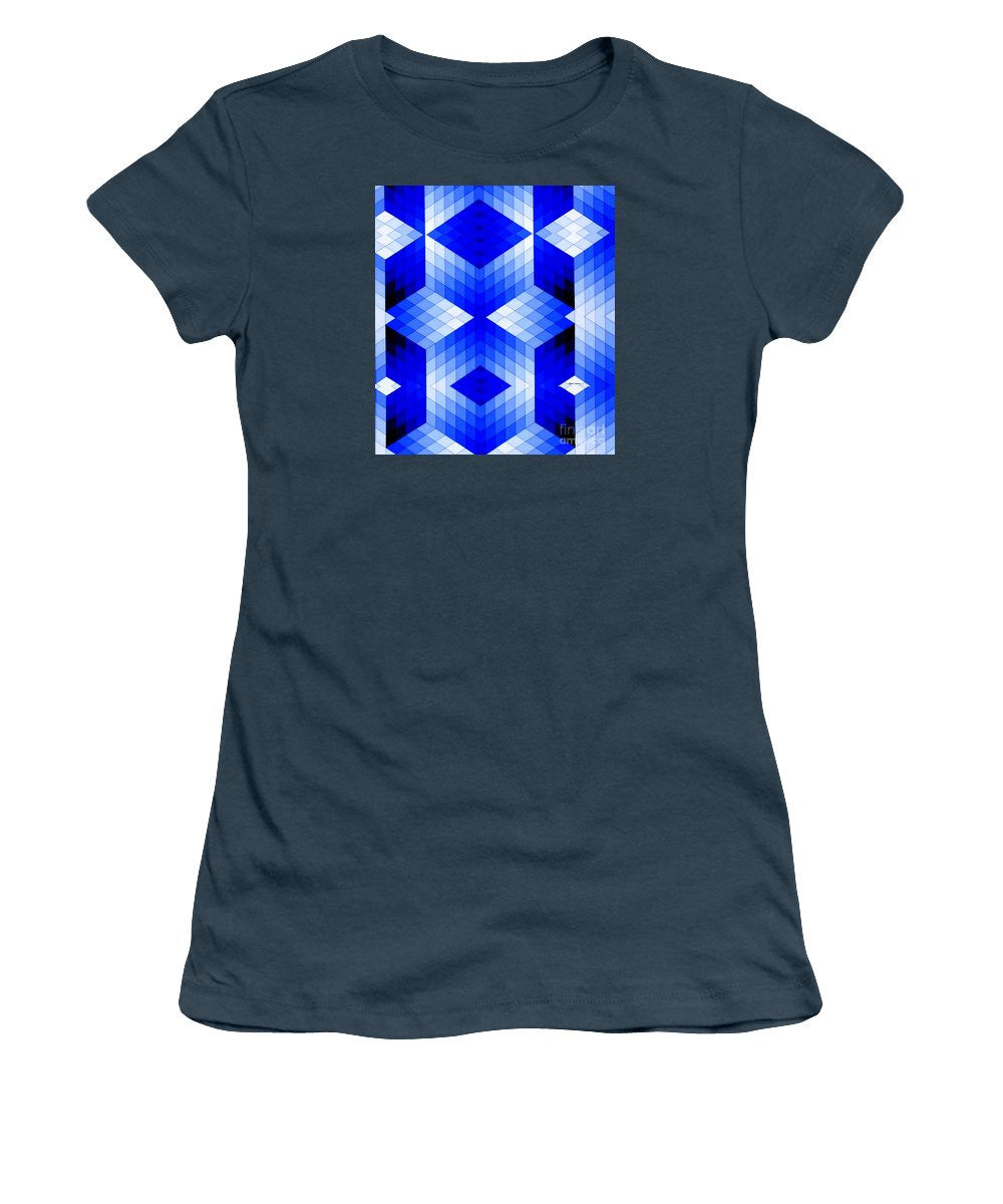Women's T-Shirt (Junior Cut) - Geometric In Blue