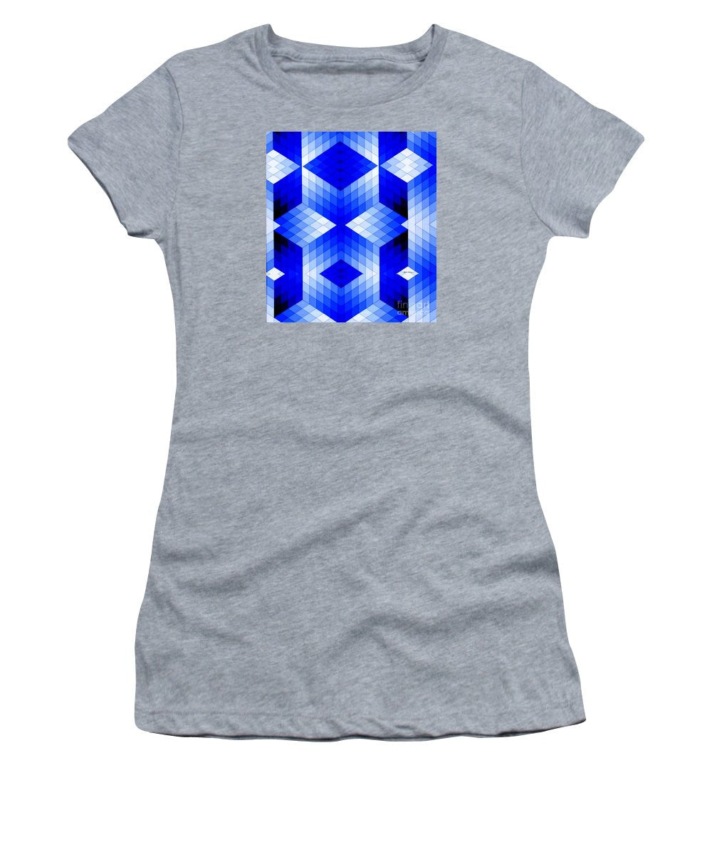 Women's T-Shirt (Junior Cut) - Geometric In Blue