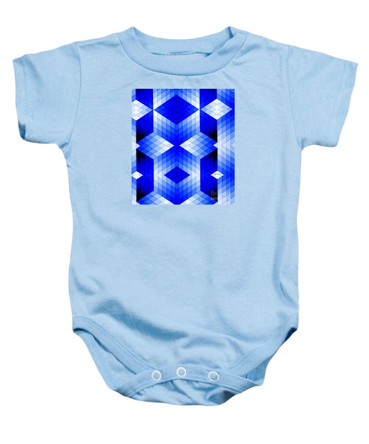 Baby Onesie - Geometric In Blue