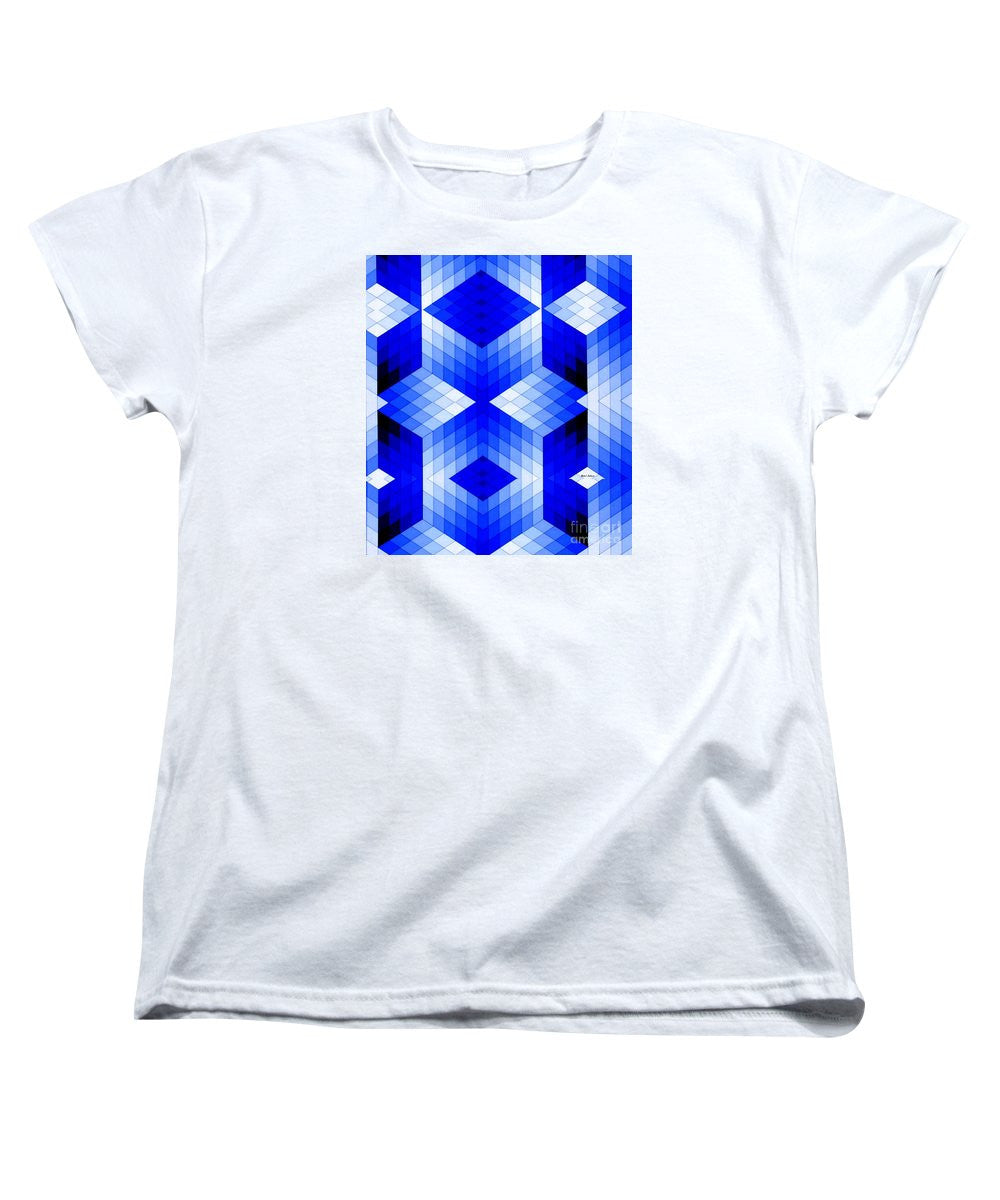 Women's T-Shirt (Standard Cut) - Geometric In Blue