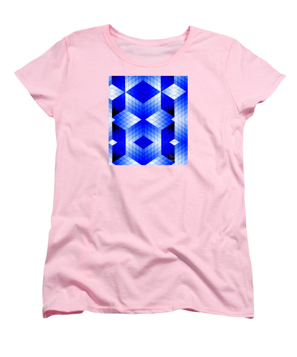 Women's T-Shirt (Standard Cut) - Geometric In Blue