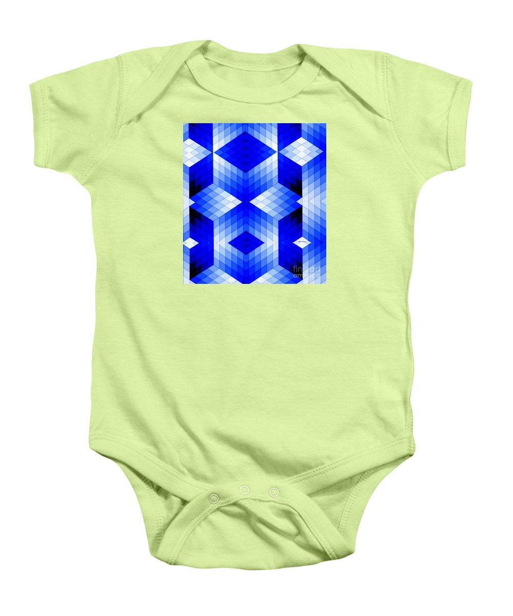 Grenouillère pour bébé - Motif géométrique en bleu