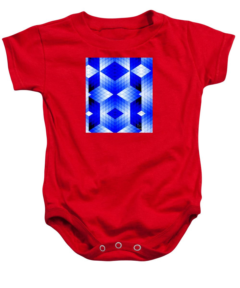 Grenouillère pour bébé - Motif géométrique en bleu