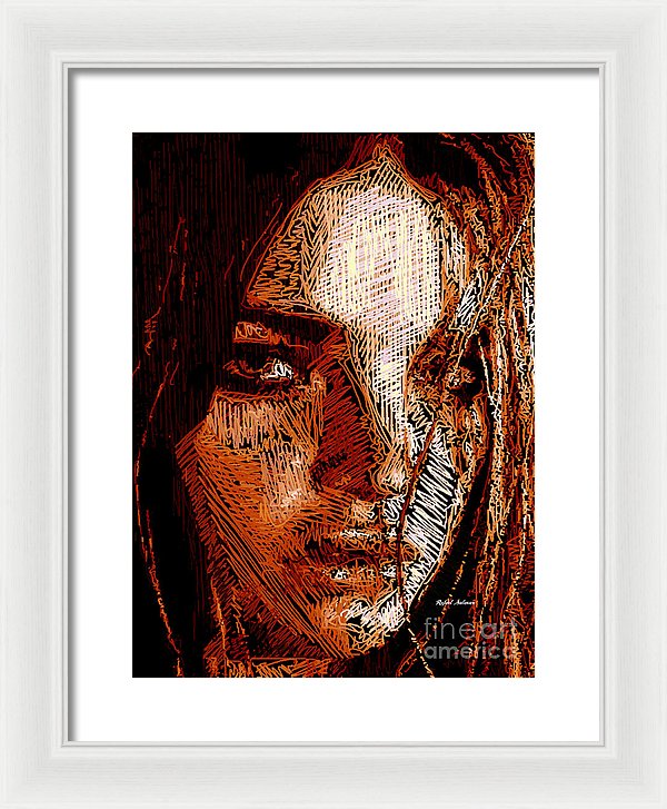 Girl Portrait In Sepia  - Framed Print