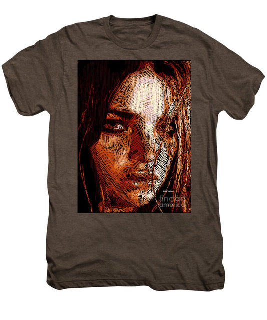 Girl Portrait In Sepia  - Men's Premium T-Shirt
