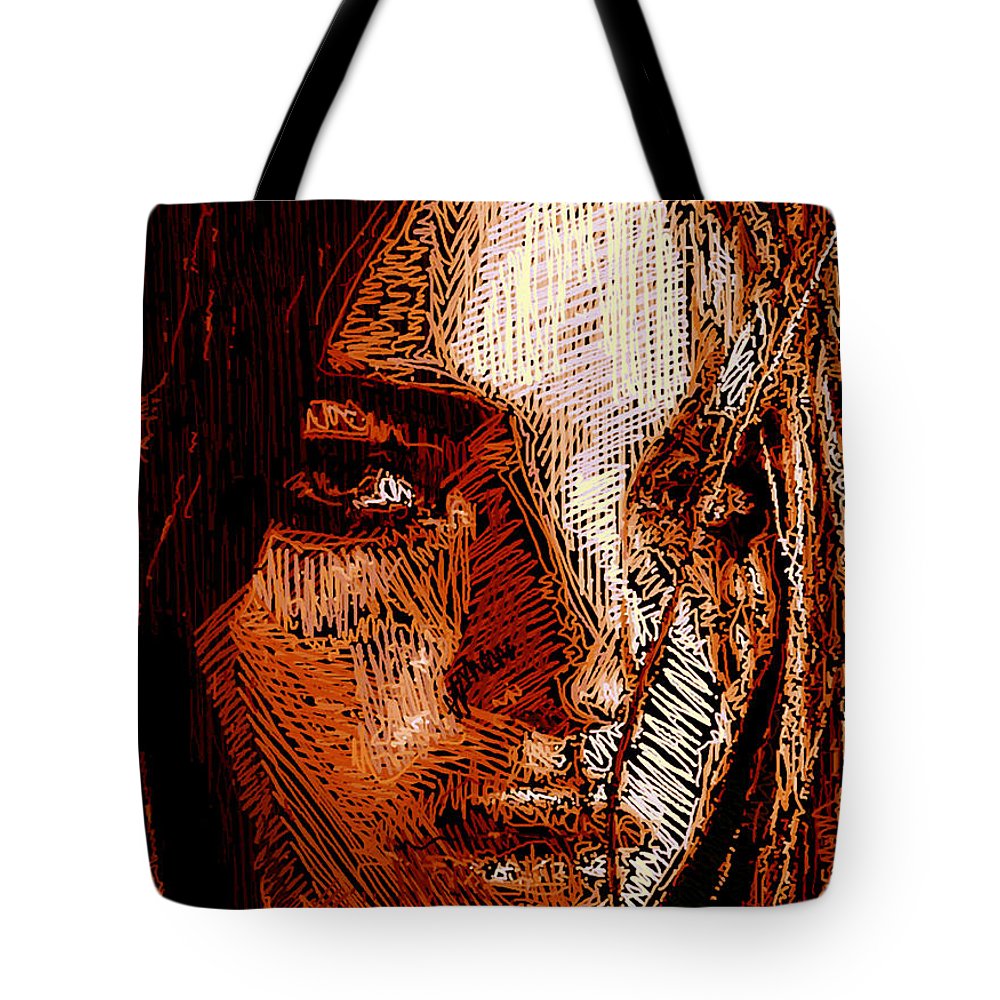 Girl Portrait In Sepia  - Tote Bag