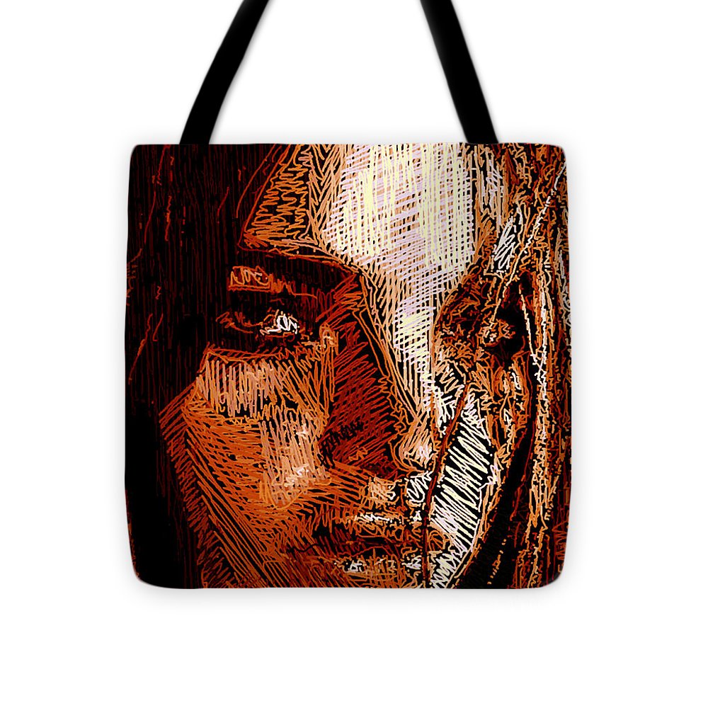 Girl Portrait In Sepia  - Tote Bag