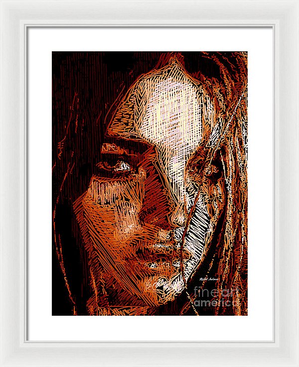 Girl Portrait In Sepia  - Framed Print