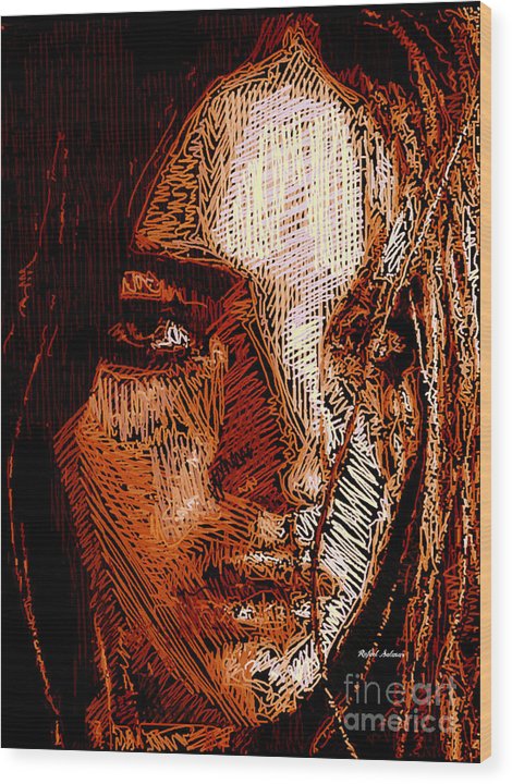 Girl Portrait In Sepia  - Wood Print