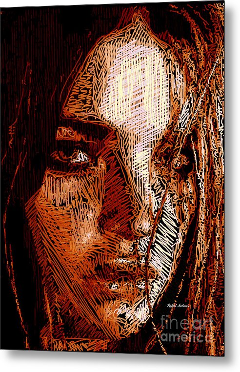 Girl Portrait In Sepia  - Metal Print