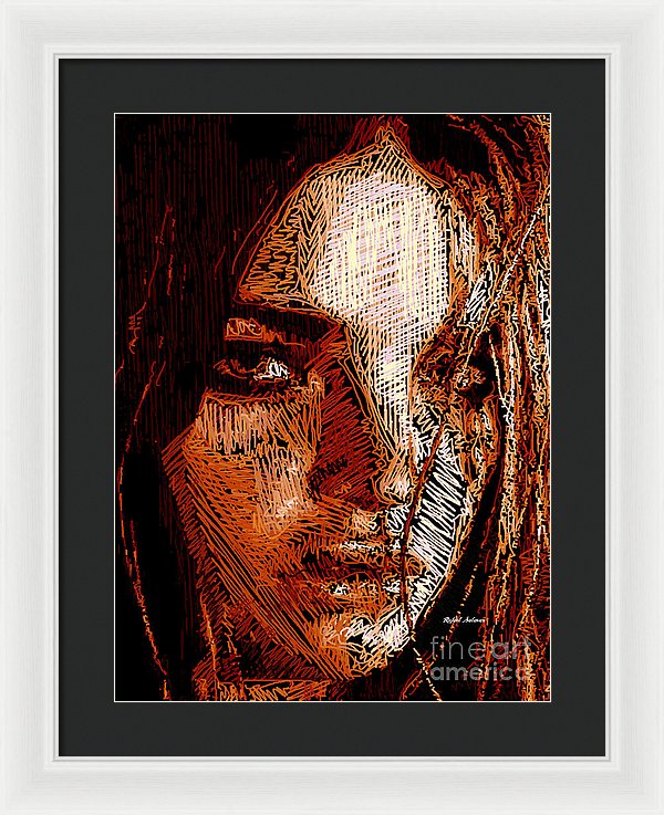 Girl Portrait In Sepia  - Framed Print