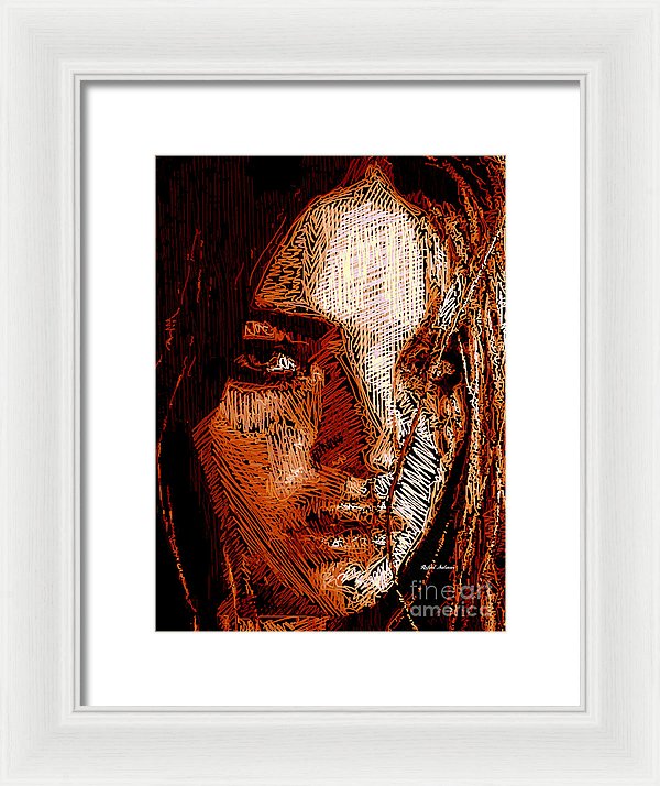 Girl Portrait In Sepia  - Framed Print