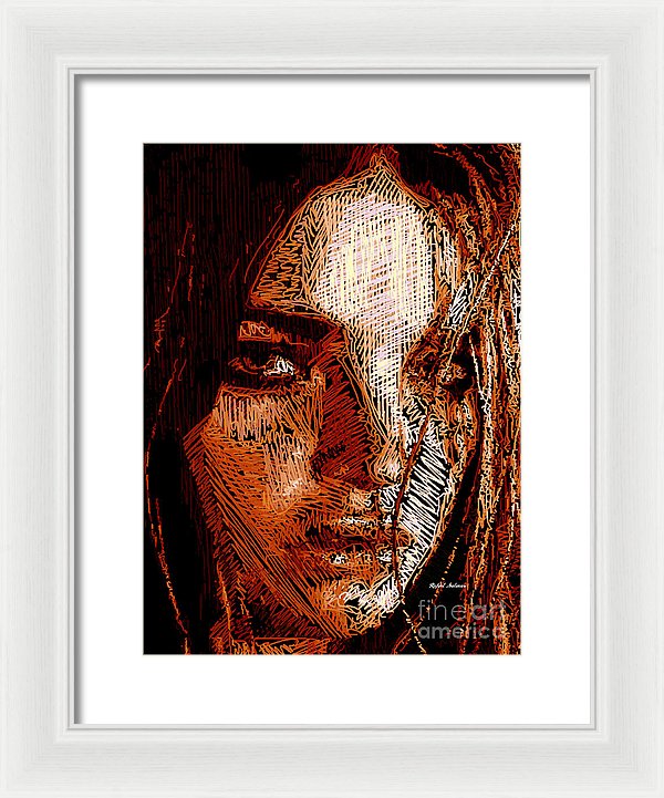 Girl Portrait In Sepia  - Framed Print