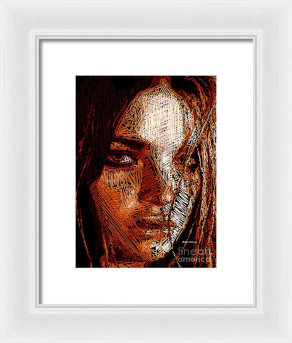 Girl Portrait In Sepia  - Framed Print