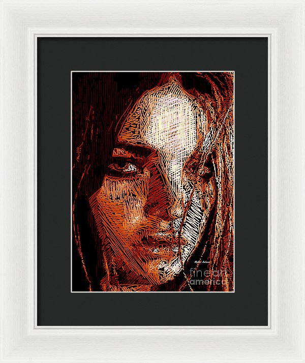 Girl Portrait In Sepia  - Framed Print