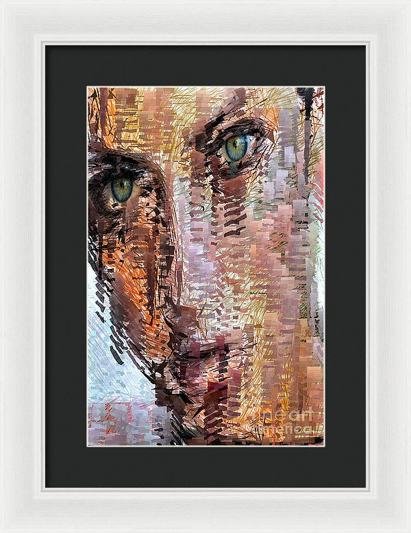 Framed Print - Green Eyes Girl