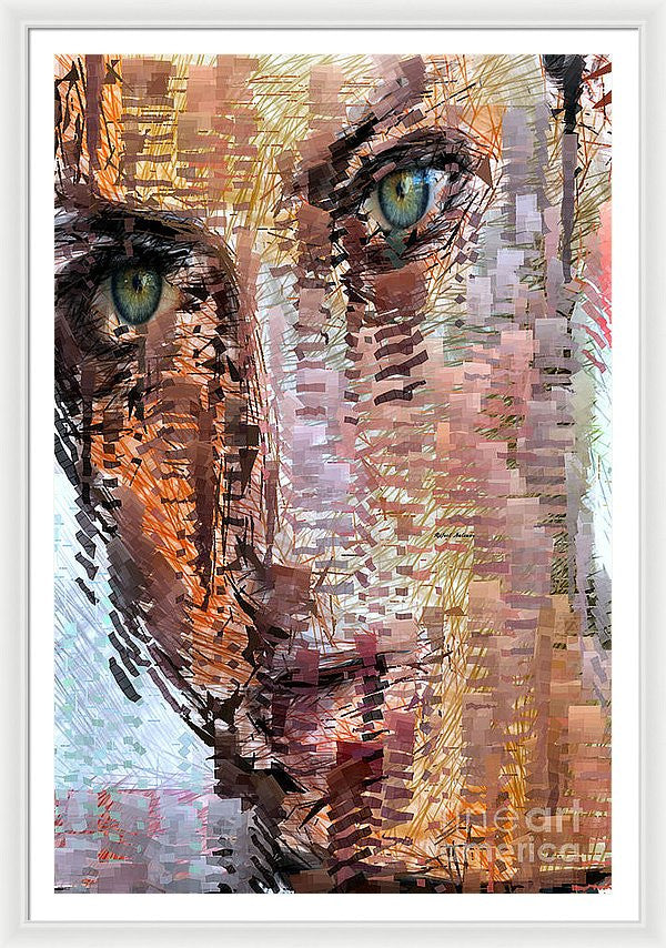 Framed Print - Green Eyes Girl