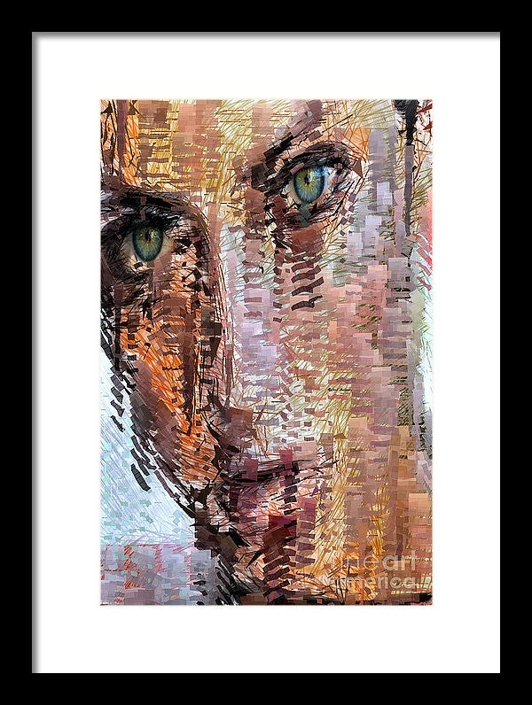 Framed Print - Green Eyes Girl