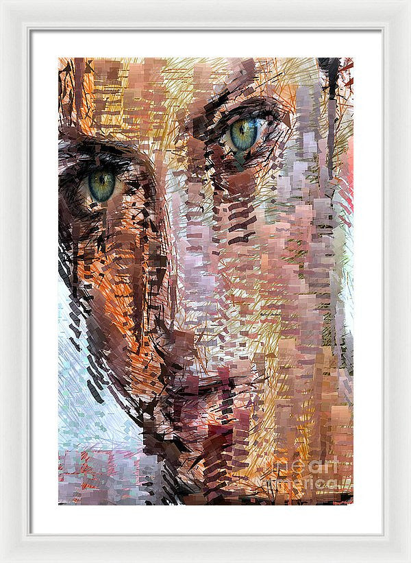 Framed Print - Green Eyes Girl