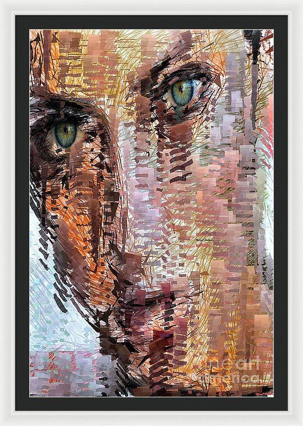 Framed Print - Green Eyes Girl