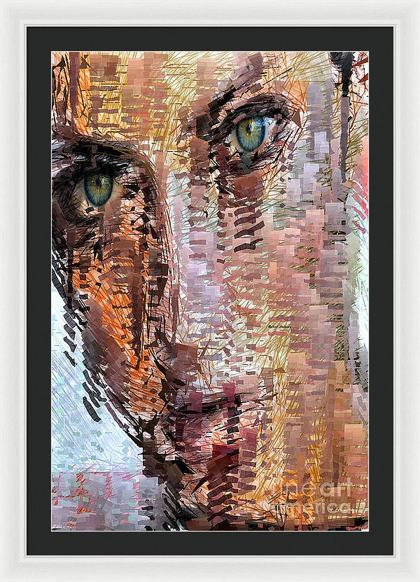 Framed Print - Green Eyes Girl