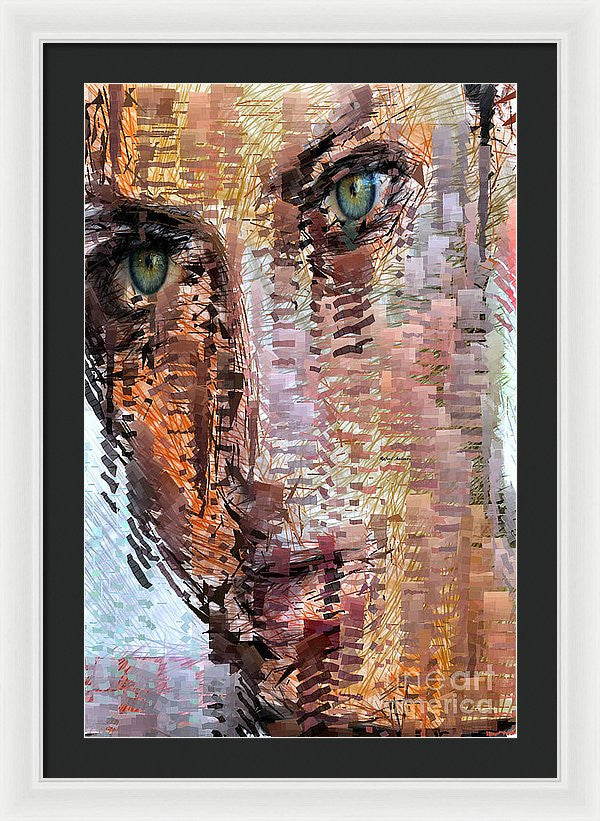 Framed Print - Green Eyes Girl