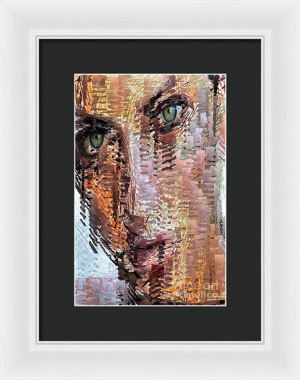 Framed Print - Green Eyes Girl