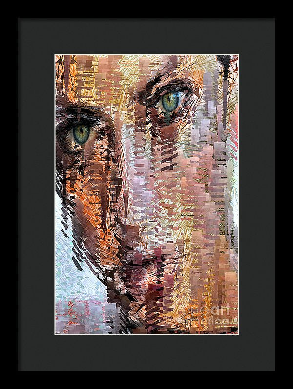 Framed Print - Green Eyes Girl