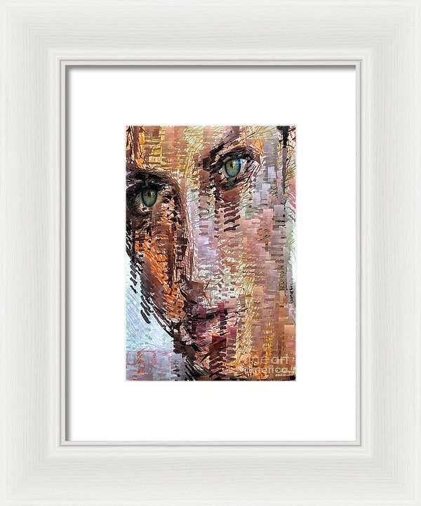 Framed Print - Green Eyes Girl