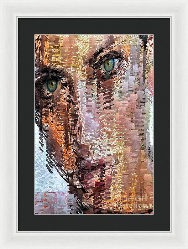 Framed Print - Green Eyes Girl