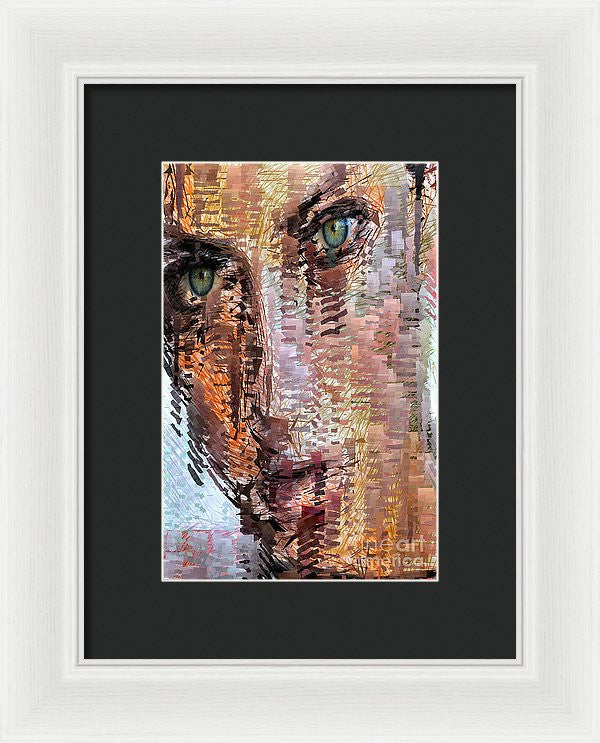 Framed Print - Green Eyes Girl