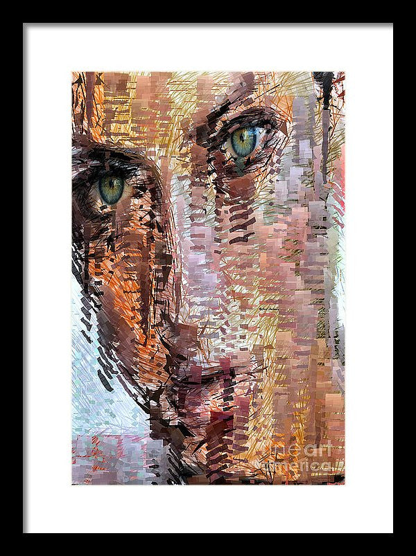 Framed Print - Green Eyes Girl