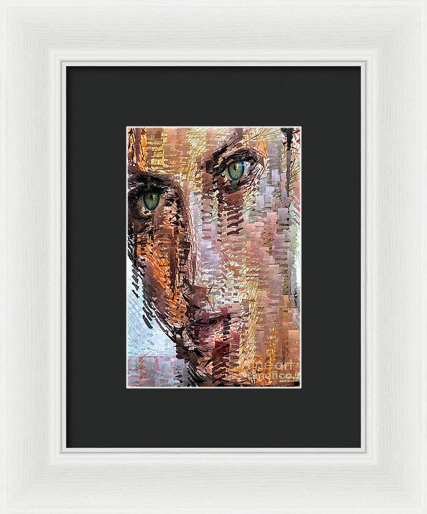 Framed Print - Green Eyes Girl