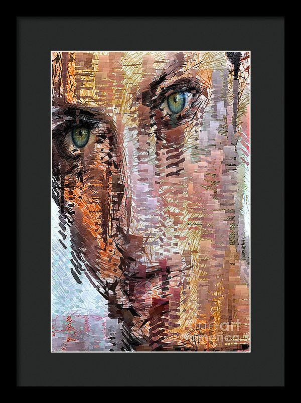 Framed Print - Green Eyes Girl