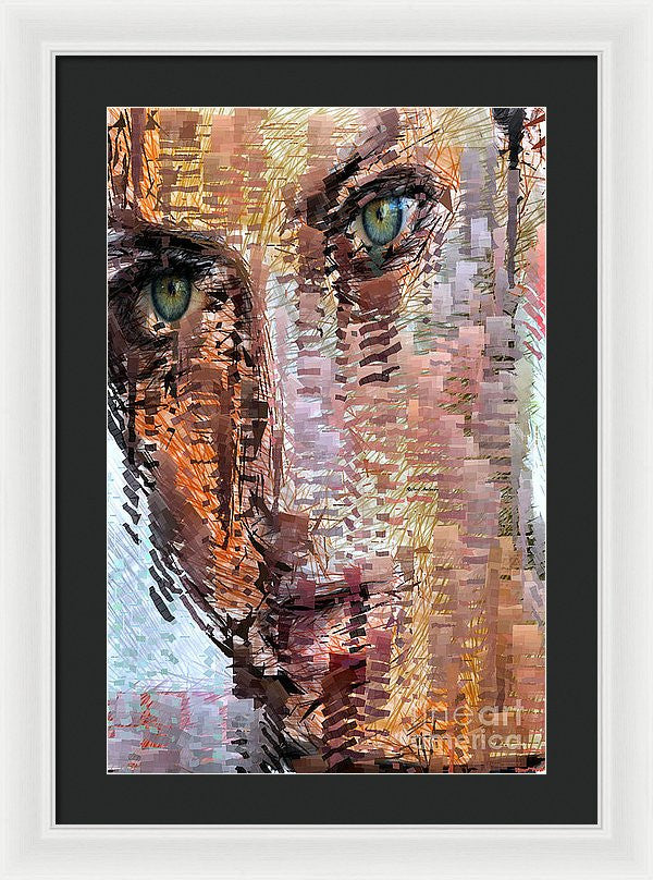 Framed Print - Green Eyes Girl