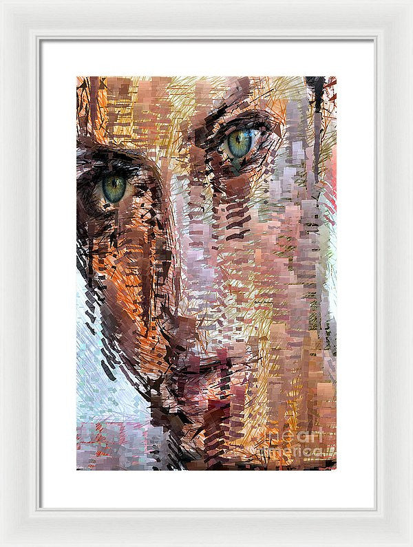 Framed Print - Green Eyes Girl